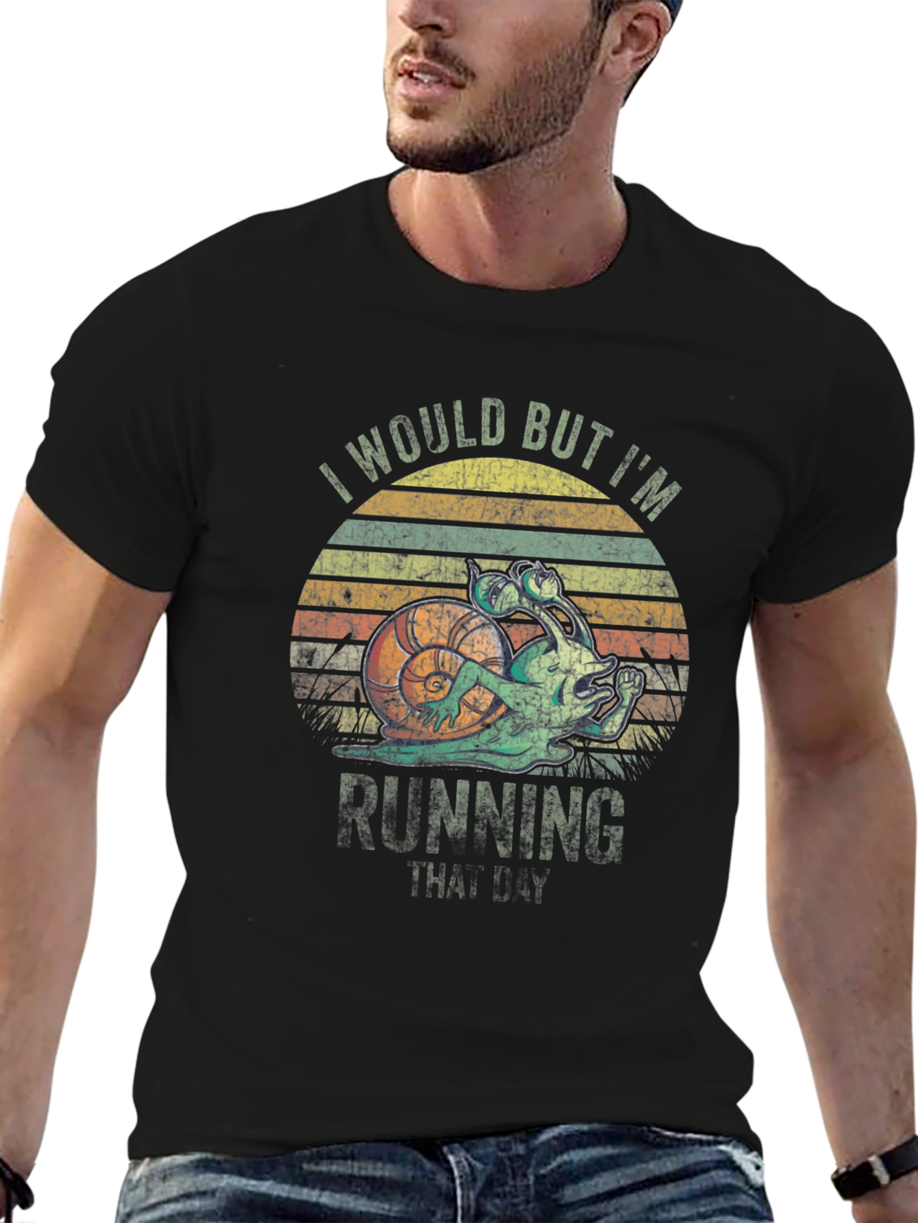 Funny Snail Running Graphic T-Shirt