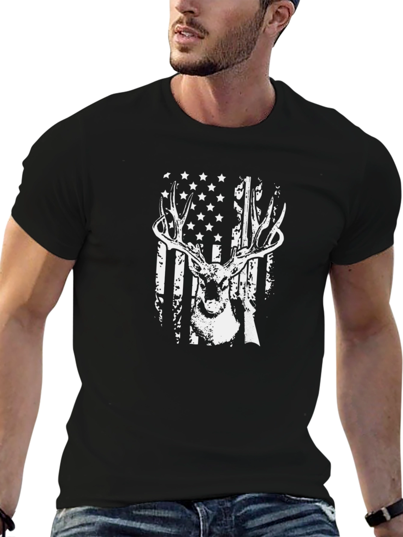 Deer American Flag T-Shirt