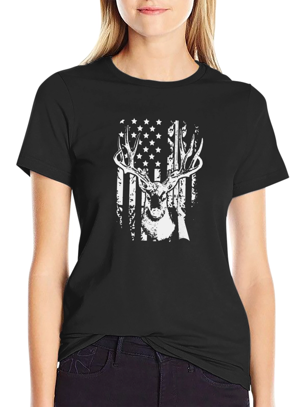 Deer American Flag T-Shirt