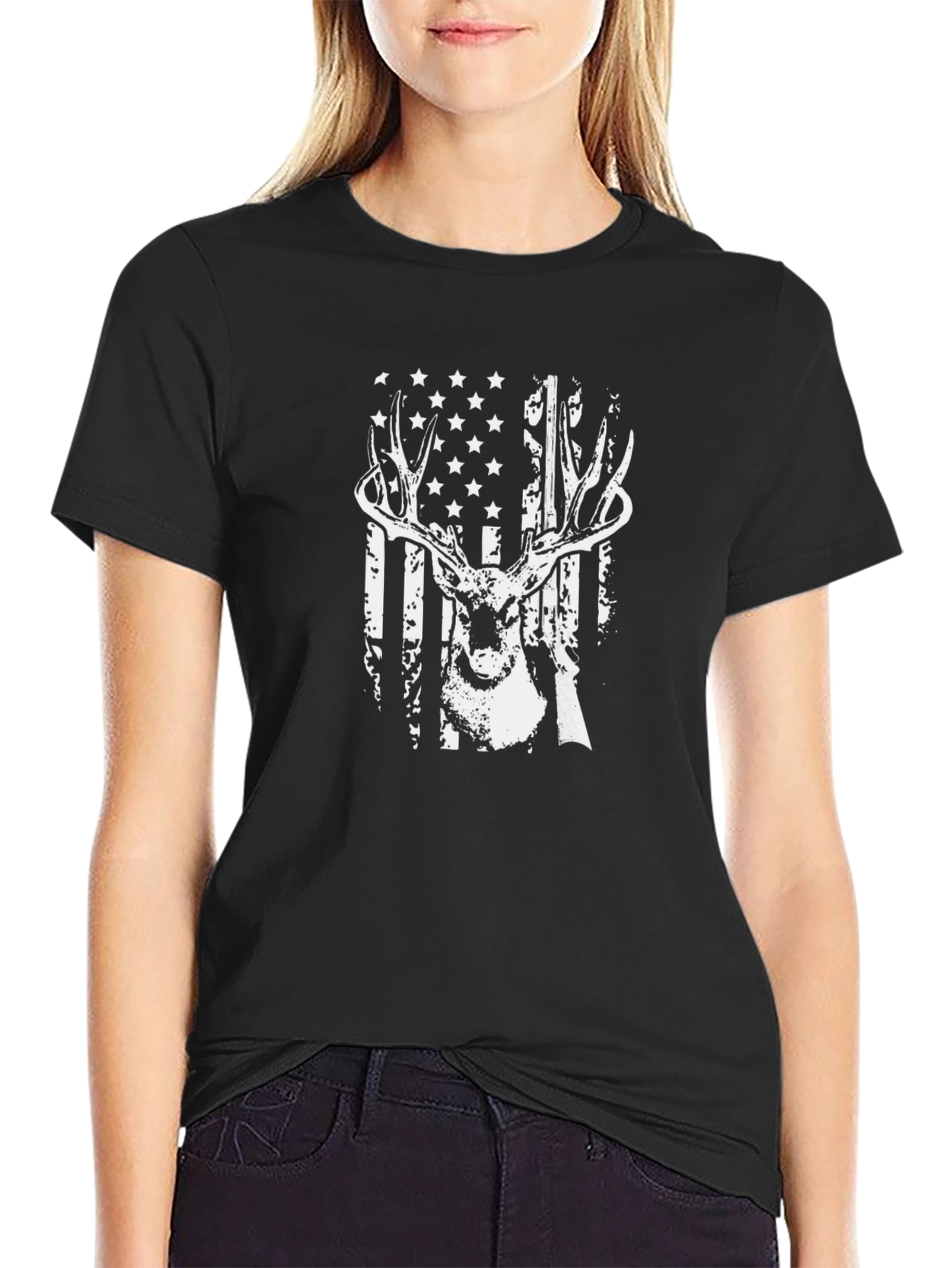 Deer American Flag T-Shirt