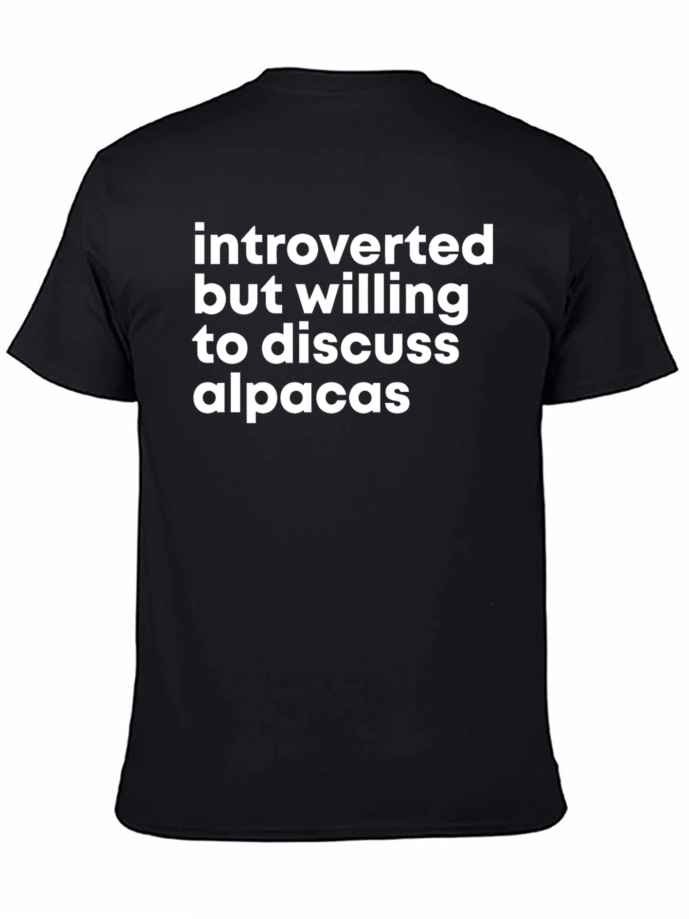 Introverted Alpaca T-Shirt - Black Cotton Graphic Tee