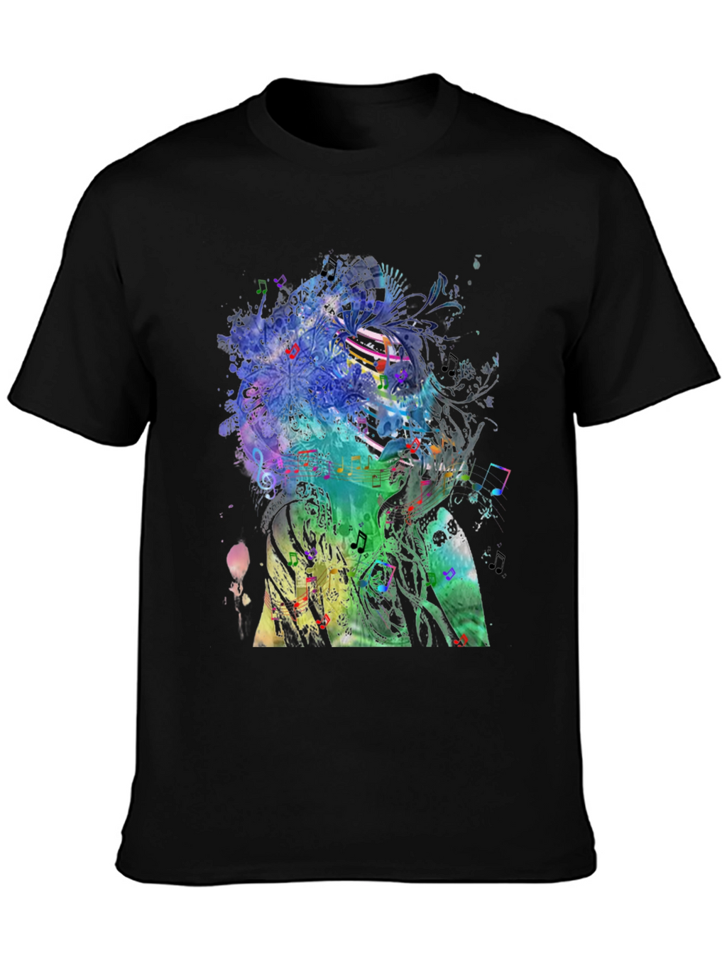 Music Art Print Mens Black T-Shirt