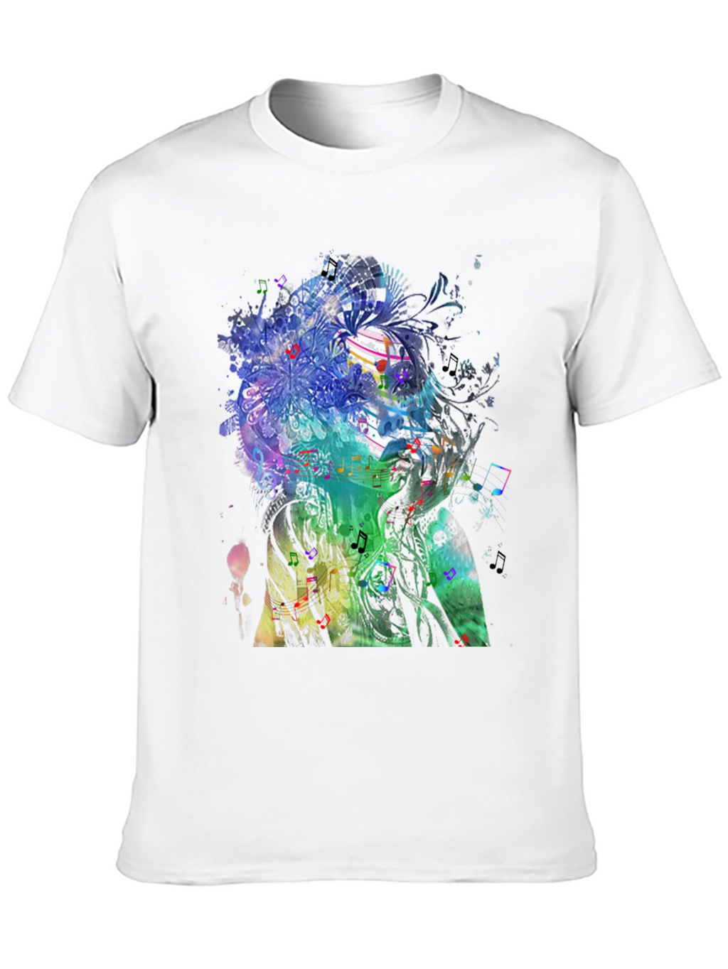 Music Art Print Mens Black T-Shirt