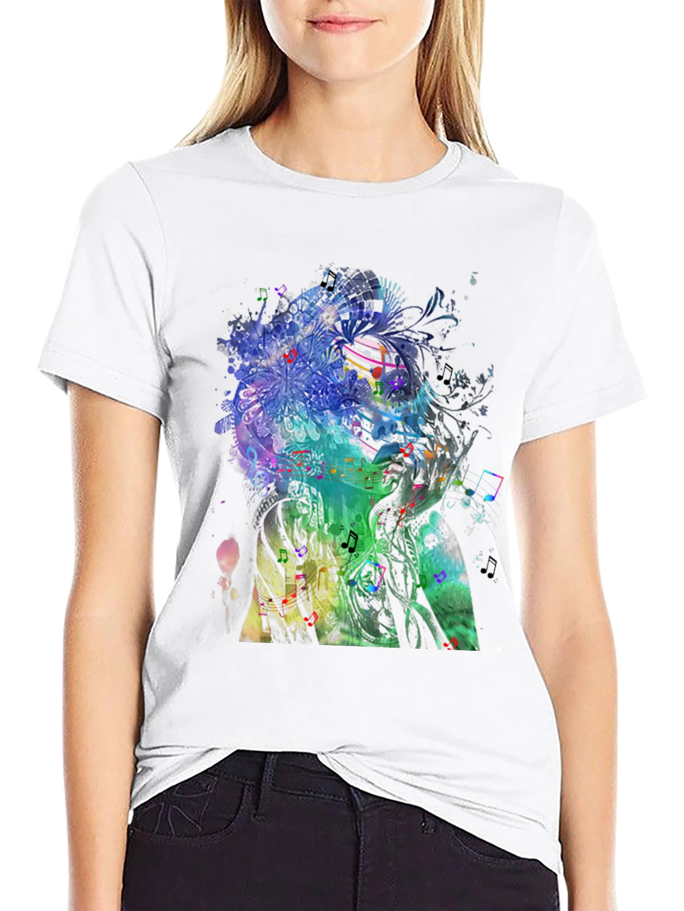 Music Art Print Mens Black T-Shirt