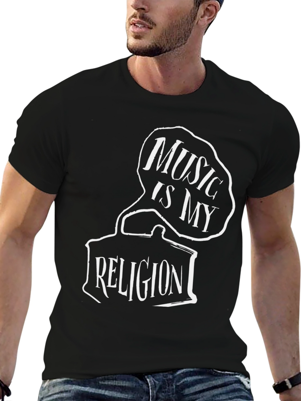 Music is My Religion Black T-Shirt