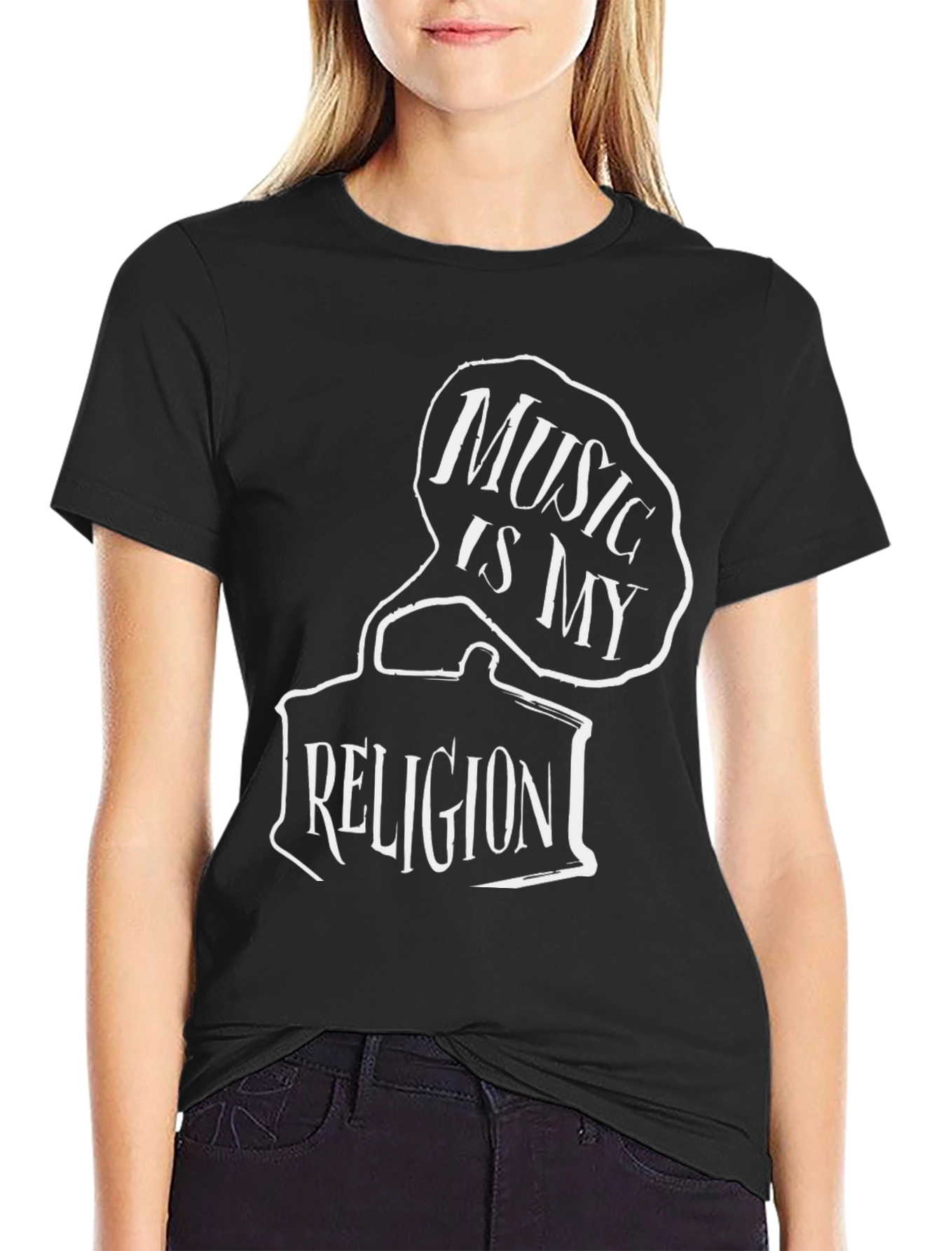 Music is My Religion Black T-Shirt