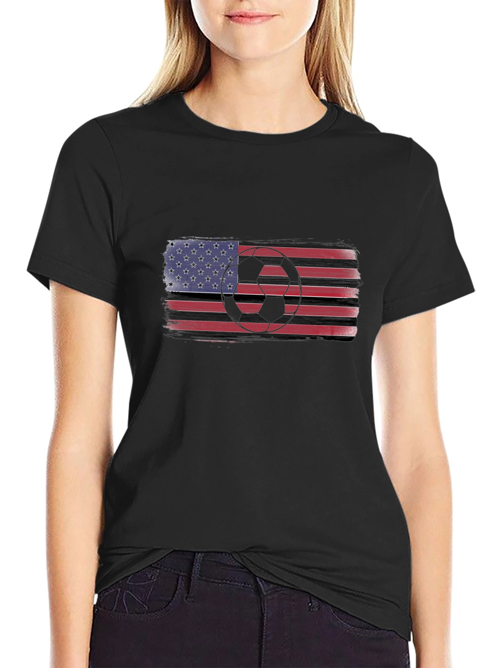 USA Flag Soccer T-Shirt - Patriotic Sportswear