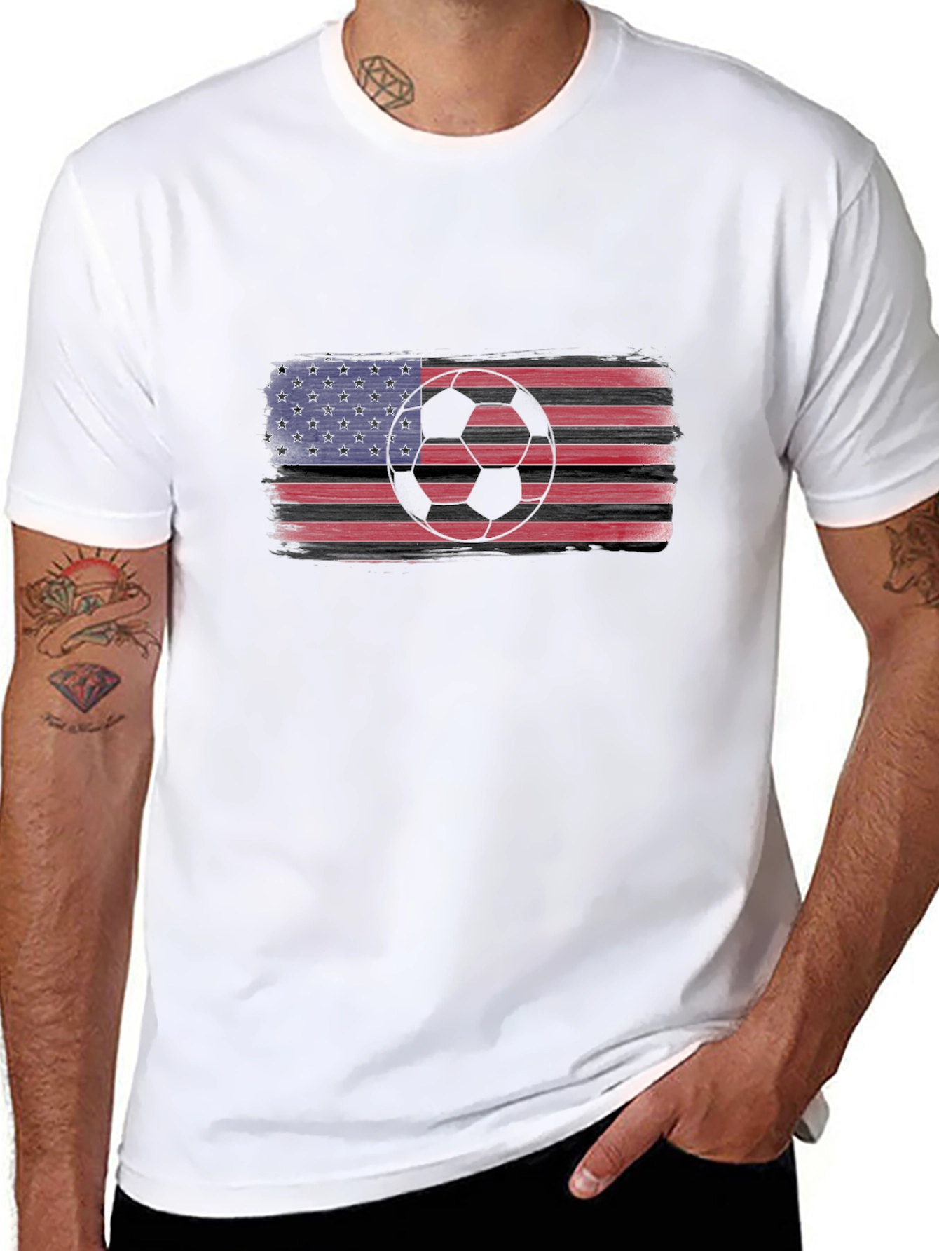 USA Flag Soccer T-Shirt - Patriotic Sportswear