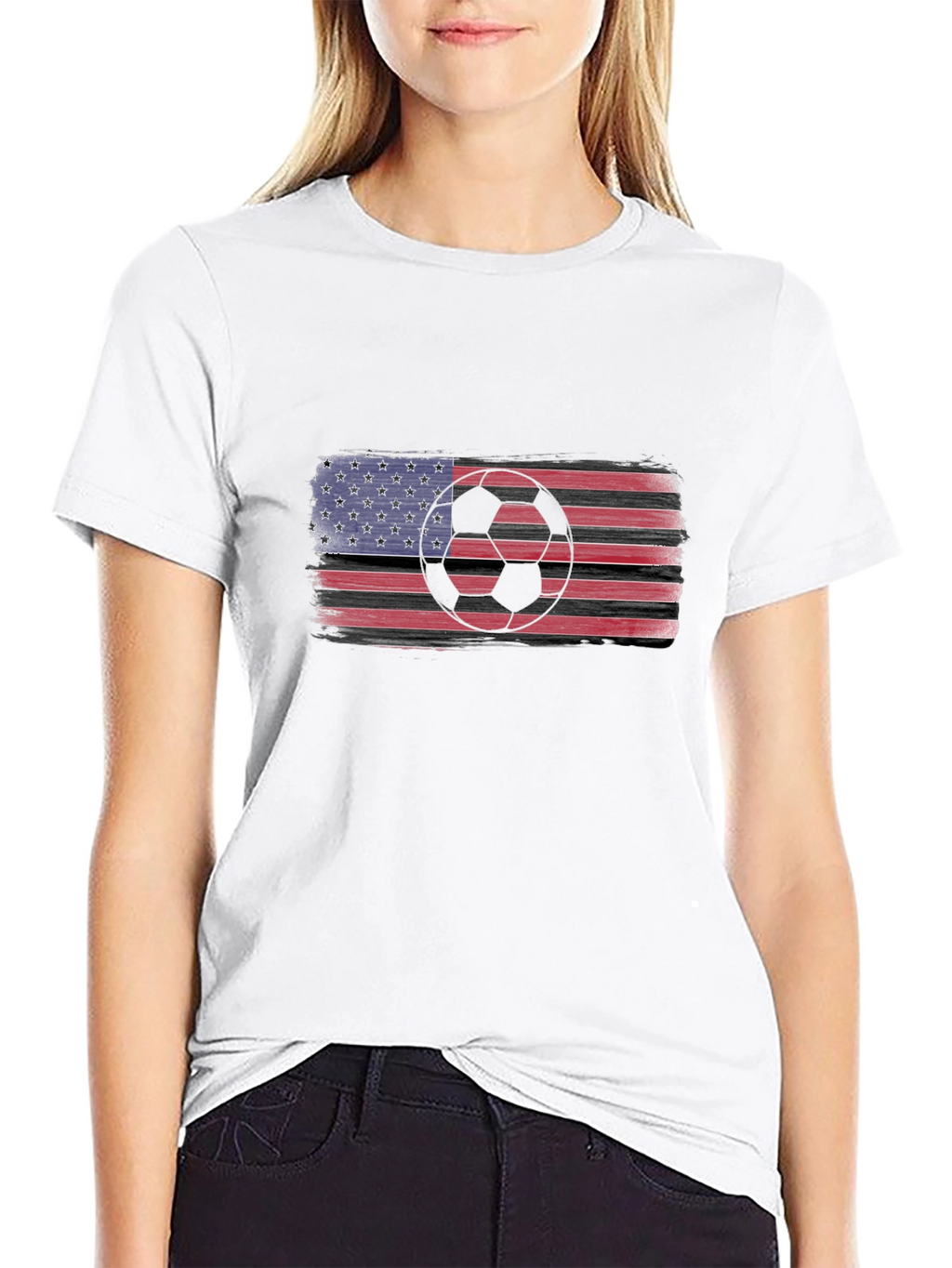 USA Flag Soccer T-Shirt - Patriotic Sportswear