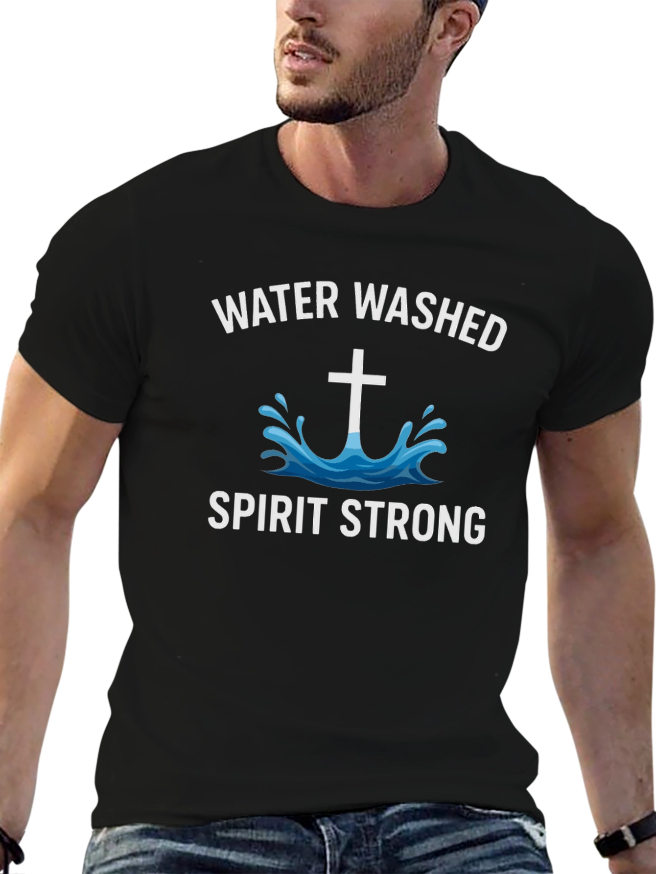Water Washed Spirit Strong Graphic Tee
