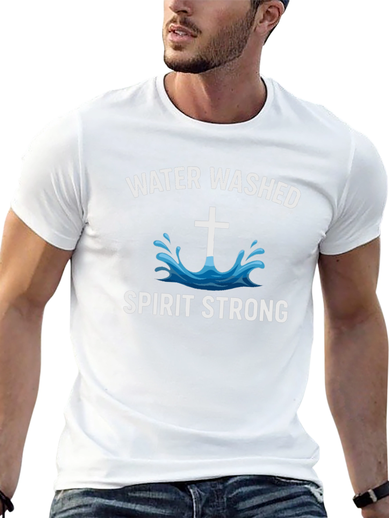 Water Washed Spirit Strong Graphic Tee