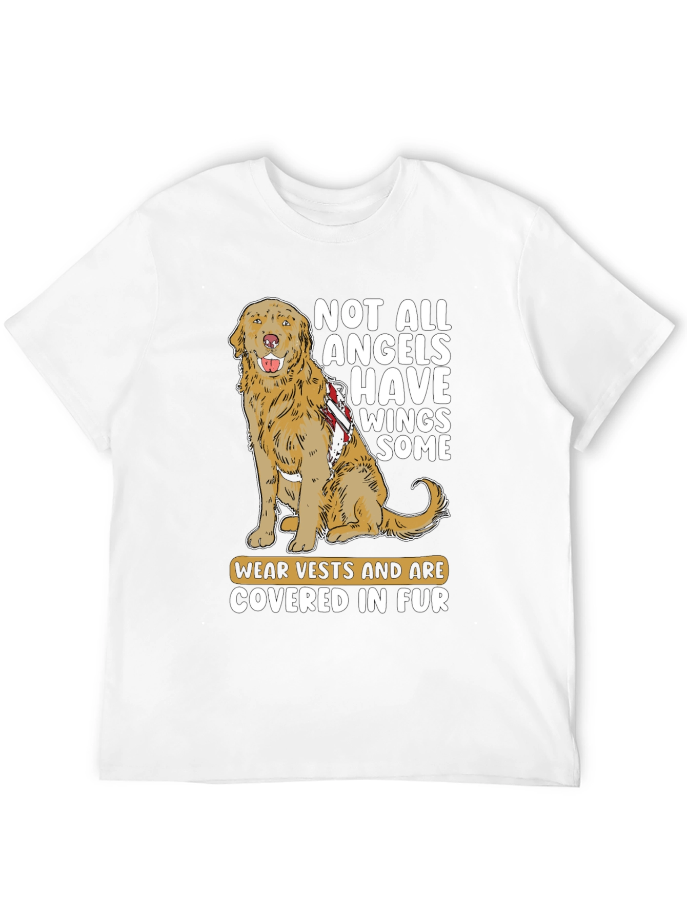 Dog Angel T-Shirt: Furry Friends with Vests