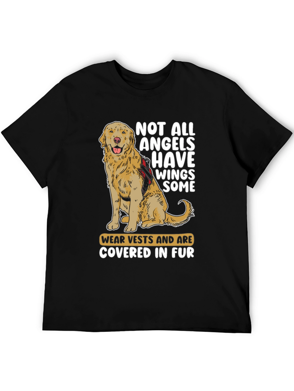 Dog Angel T-Shirt: Furry Friends with Vests