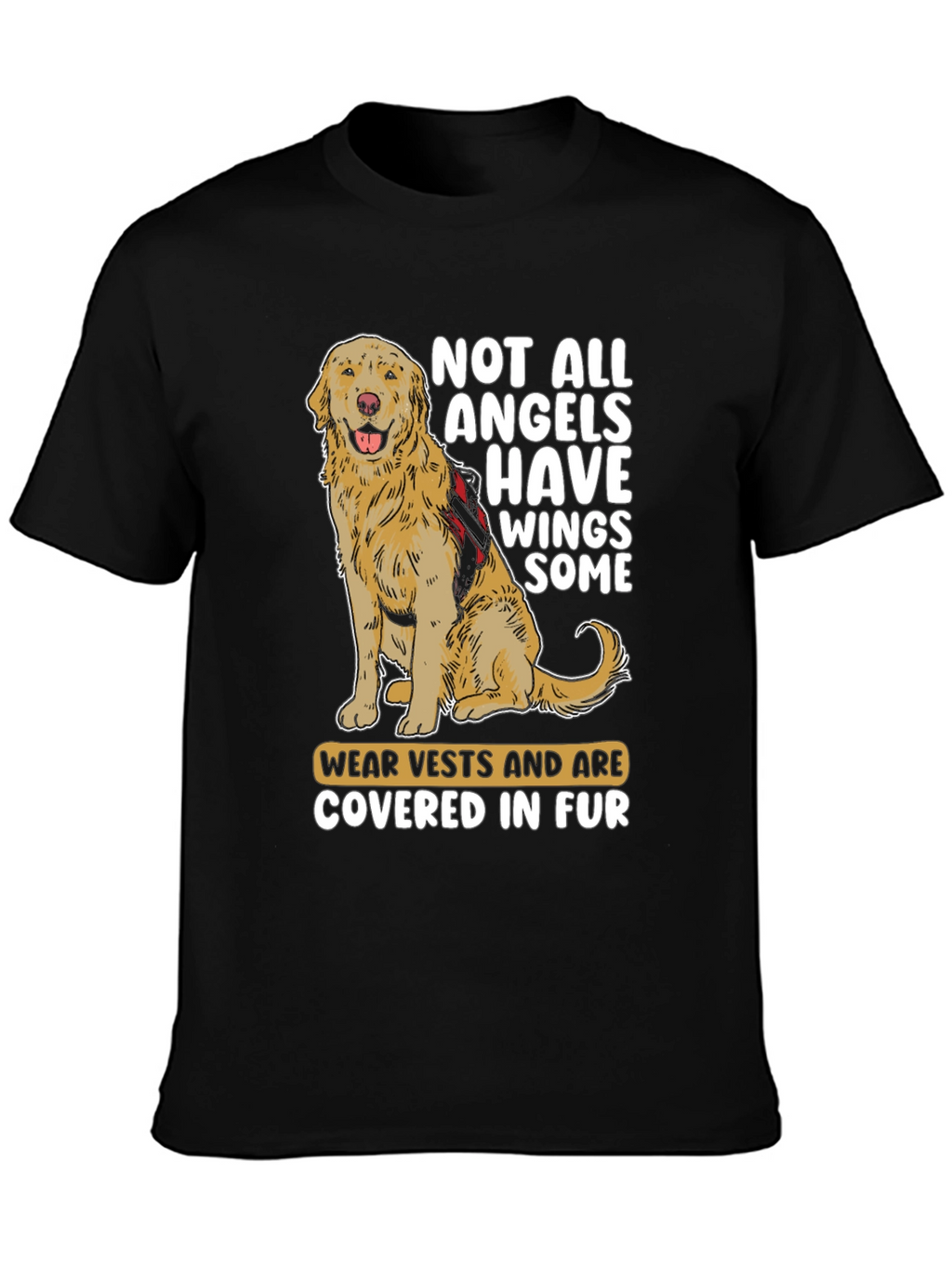 Dog Angel T-Shirt: Furry Friends with Vests