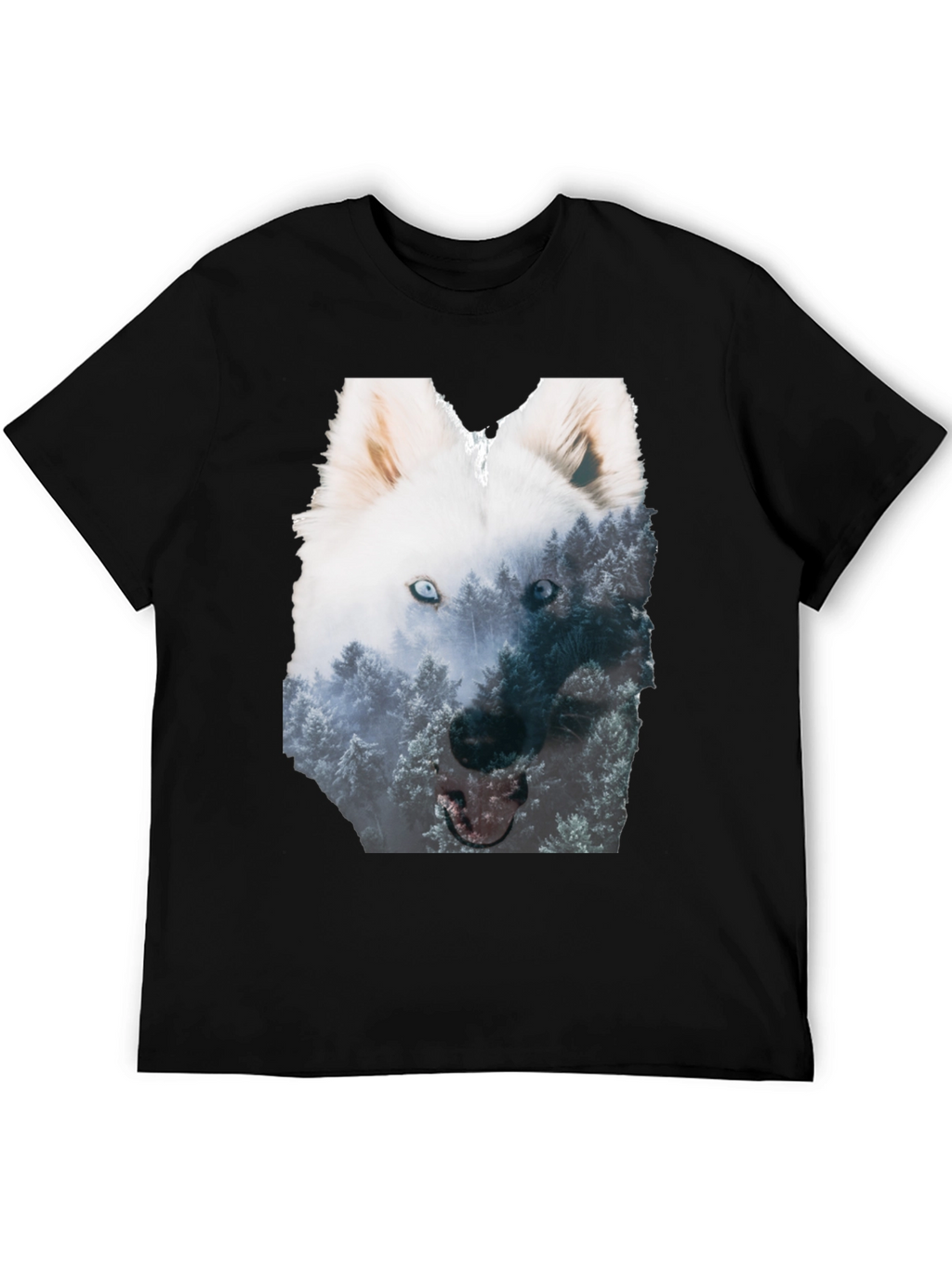 Wolf Forest Graphic Black T-Shirt