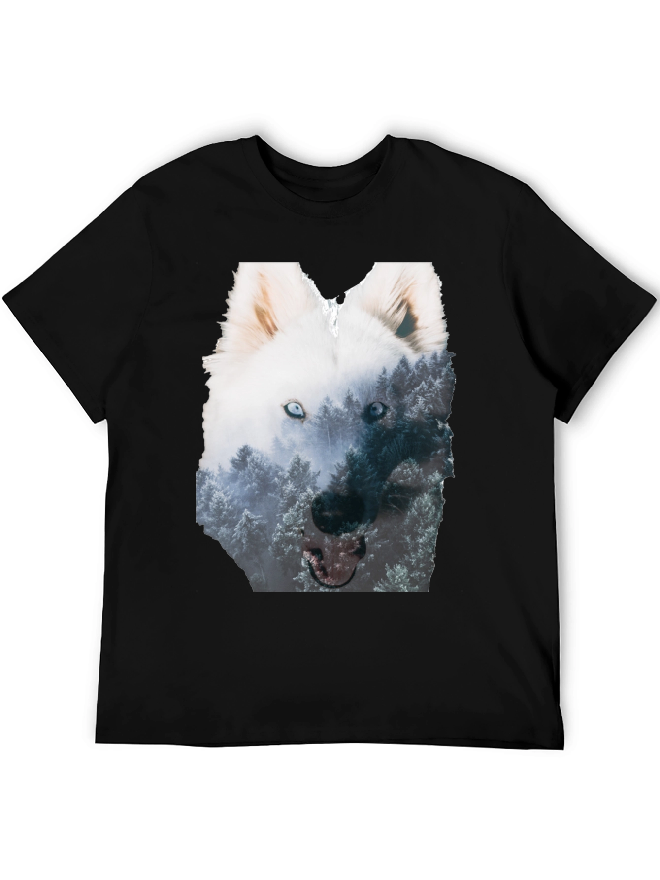 Wolf Forest Graphic Black T-Shirt