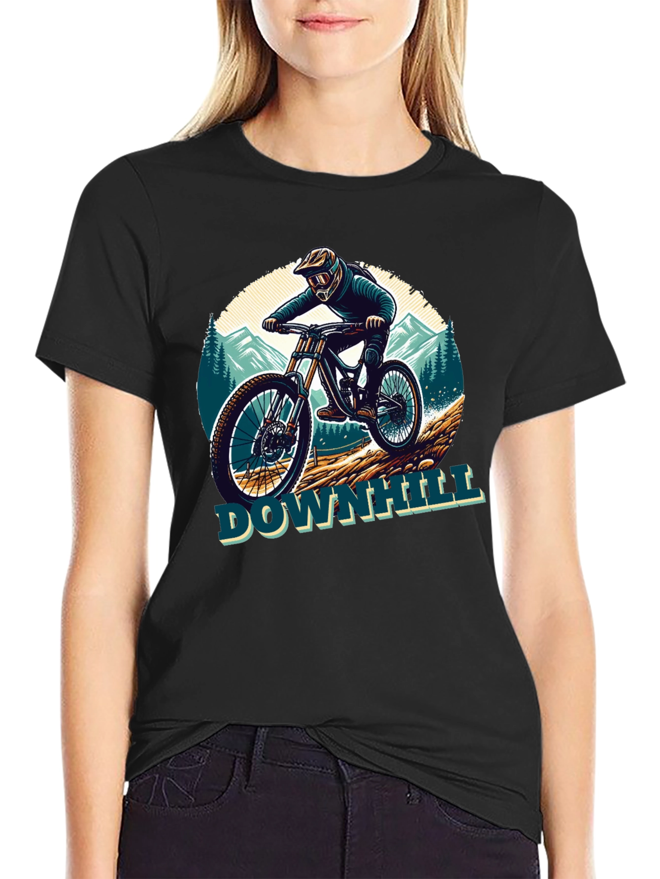Downhill Mountain Biker Graphic Tee