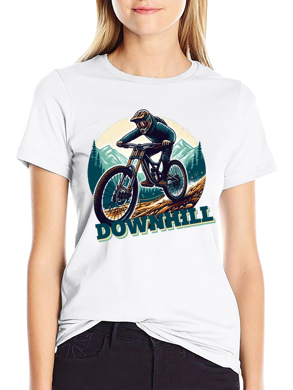 Downhill Mountain Biker Graphic Tee