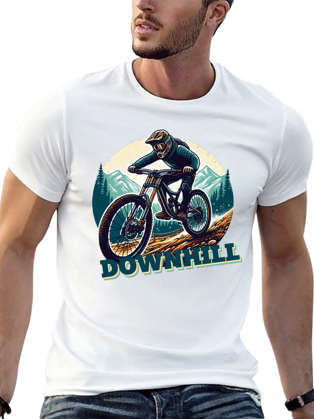 Downhill Mountain Biker Graphic Tee