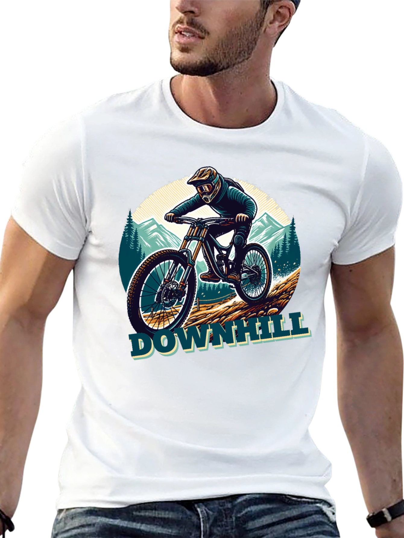Downhill Mountain Biker Graphic Tee