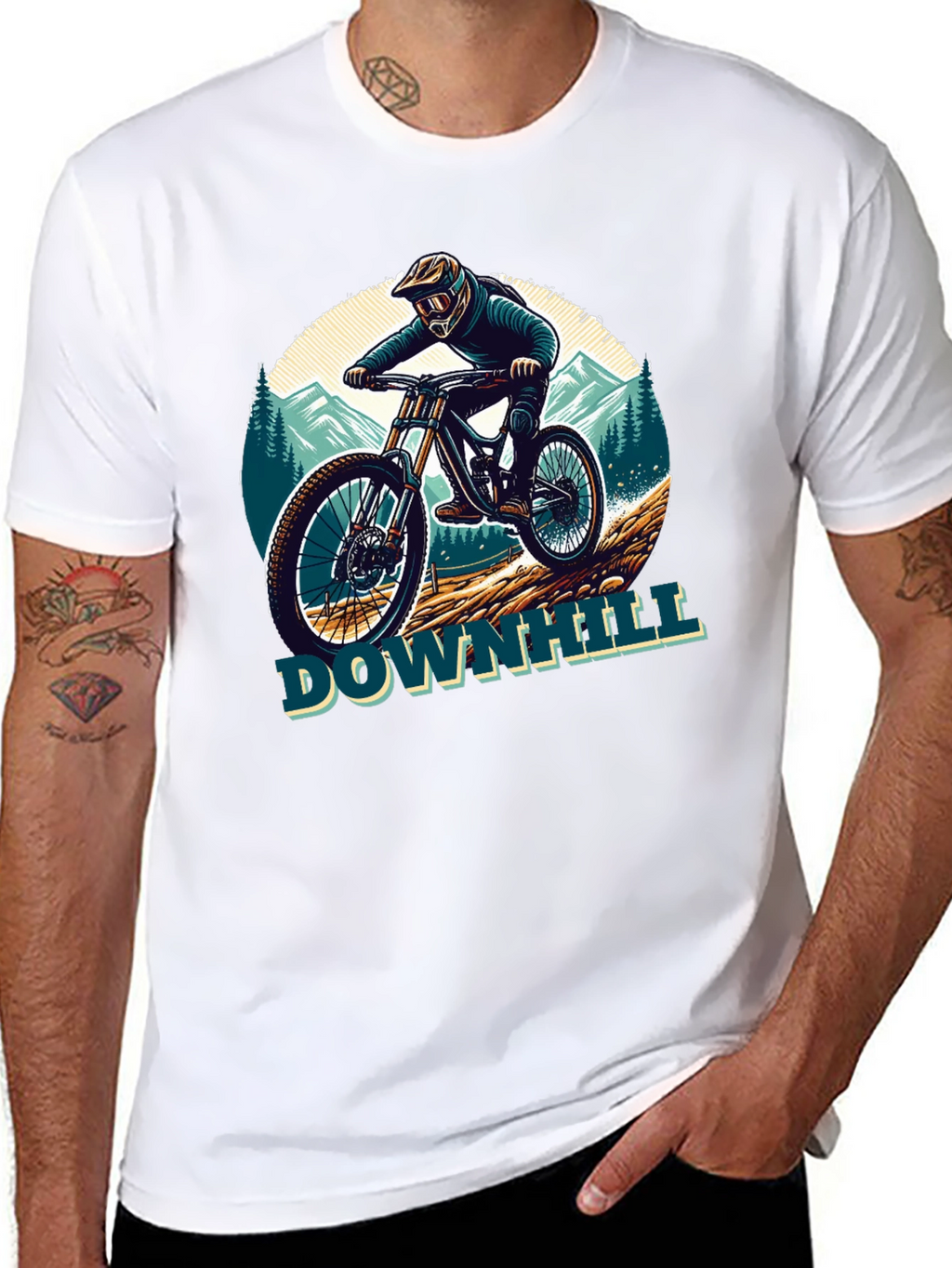 Downhill Mountain Biker Graphic Tee
