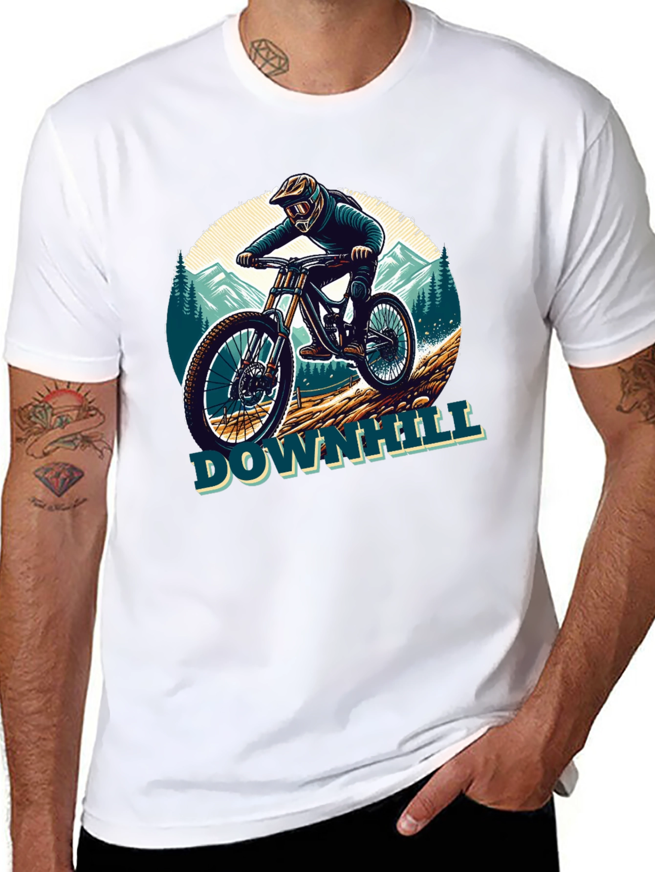 Downhill Mountain Biker Graphic Tee