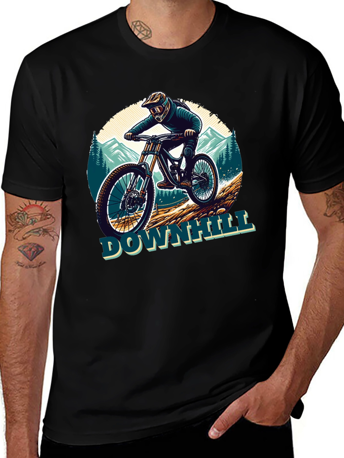 Downhill Mountain Biker Graphic Tee