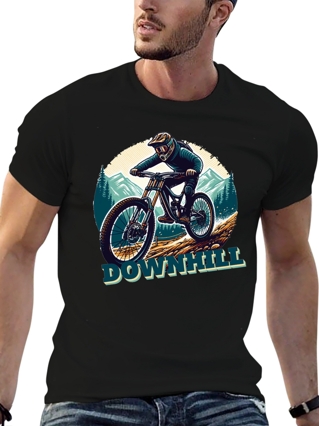 Downhill Mountain Biker Graphic Tee