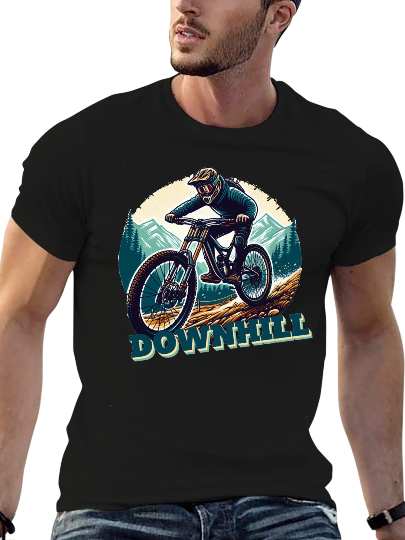 Downhill Mountain Biker Graphic Tee