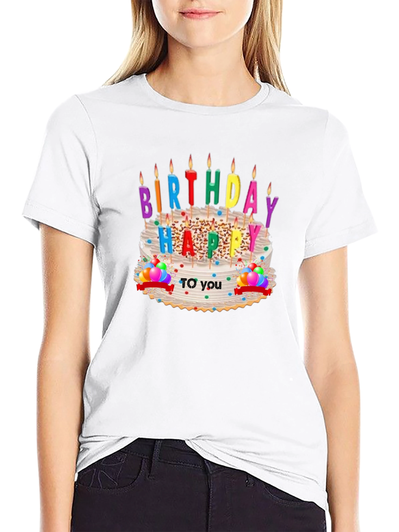 Birthday Cake Graphic T-Shirt