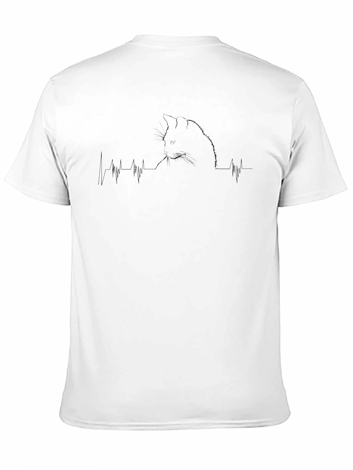 Cat Heartbeat T-Shirt - Black