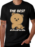 Best Friend Bear Graphic Tee - Black