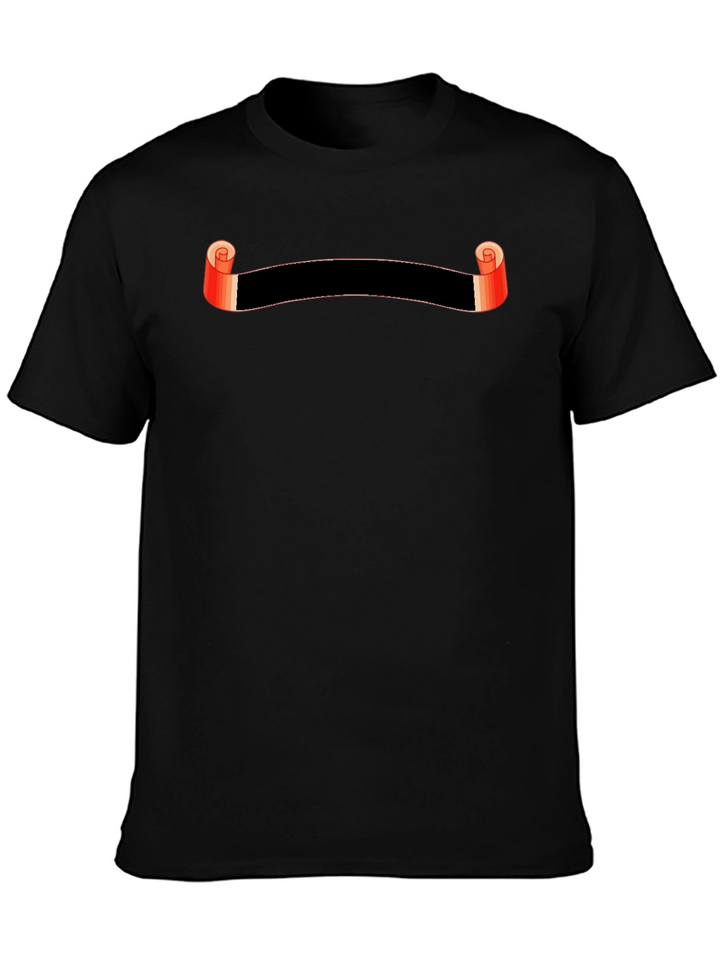 Stylish Black Graphic Tee with Scroll Design