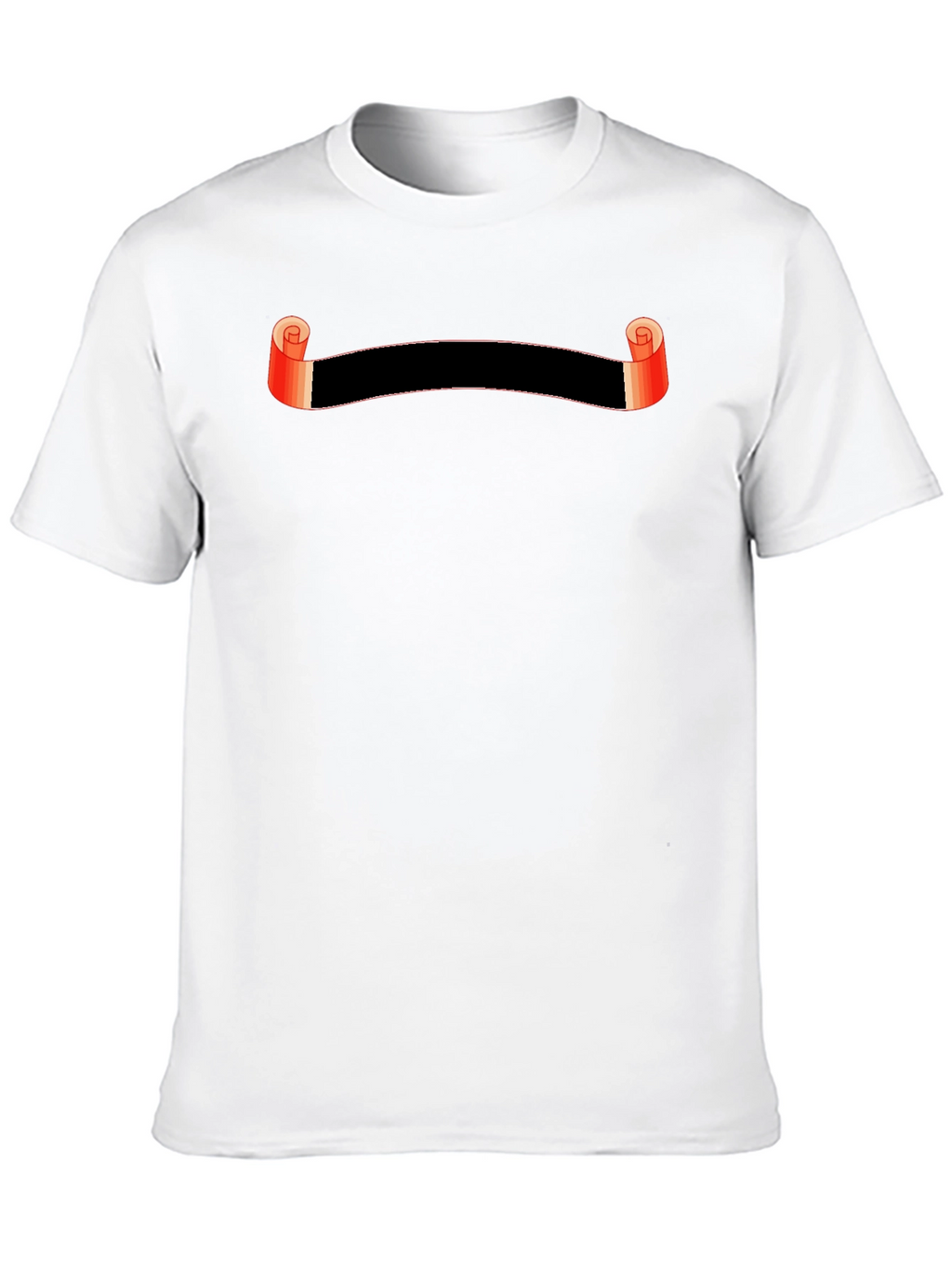 Stylish Black Graphic Tee with Scroll Design