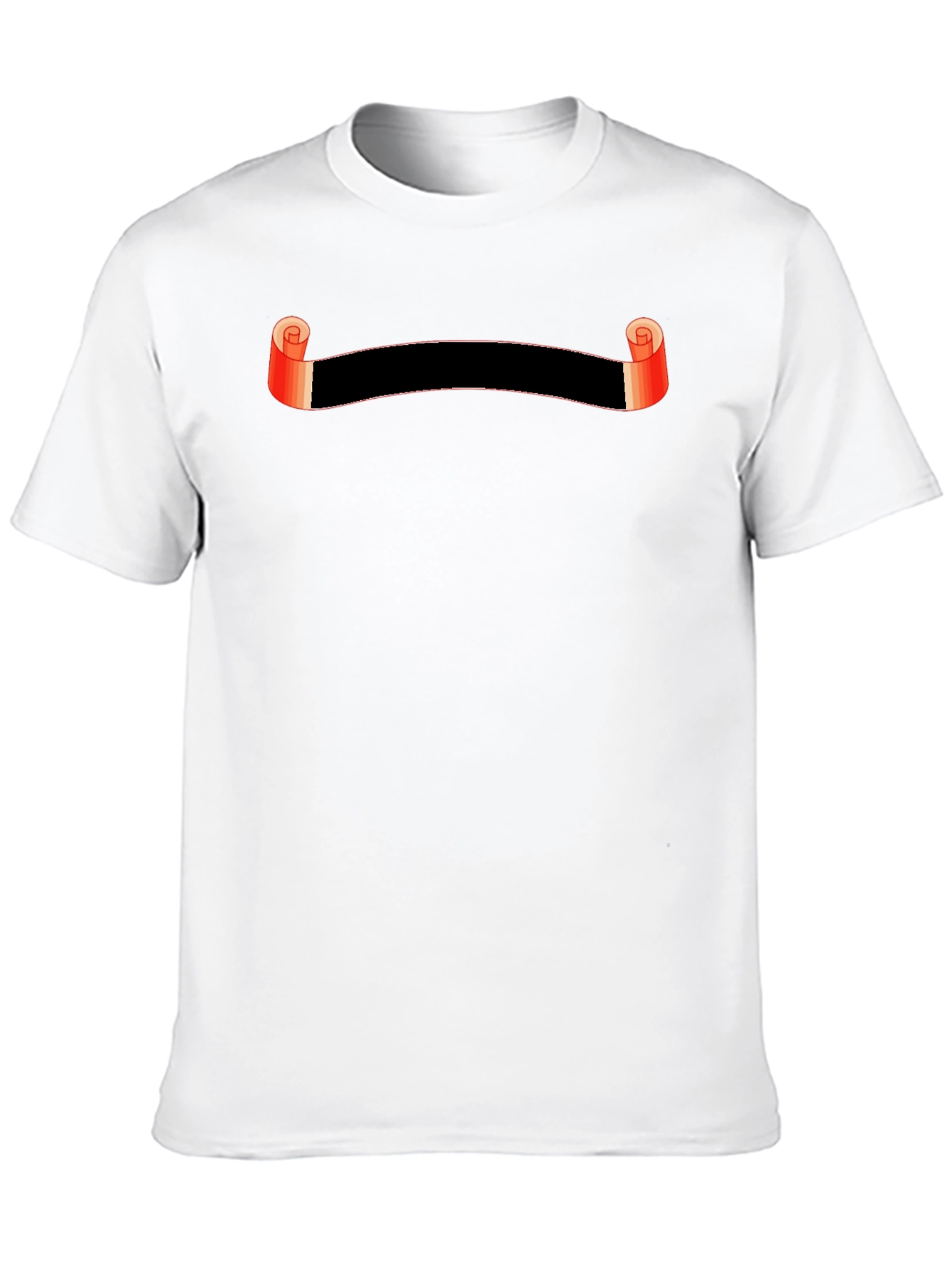 Stylish Black Graphic Tee with Scroll Design