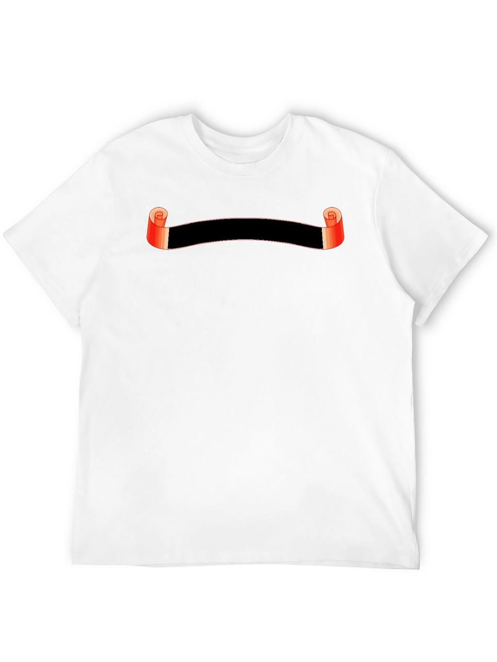Stylish Black Graphic Tee with Scroll Design