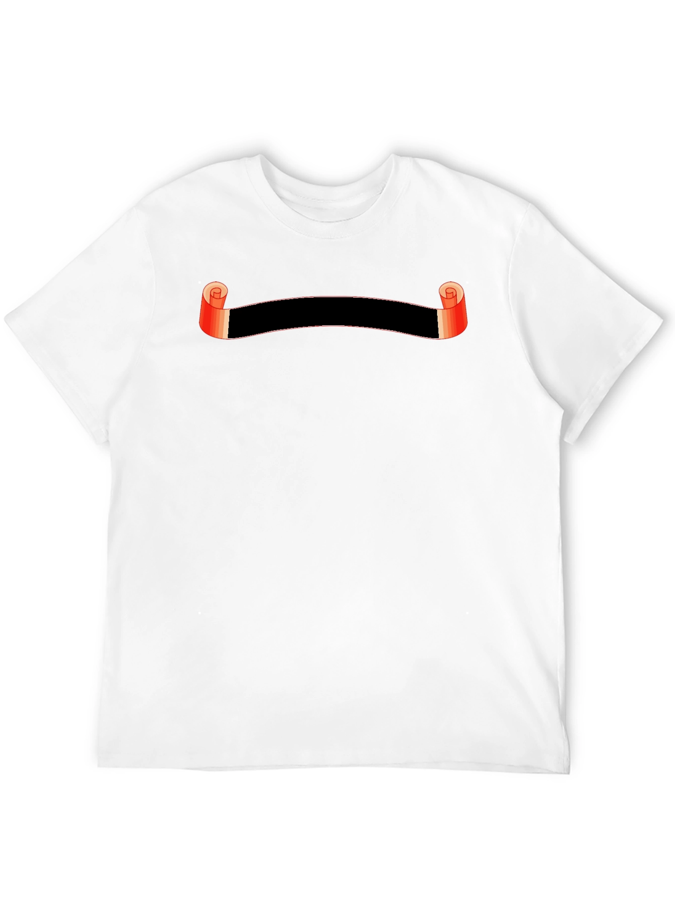 Stylish Black Graphic Tee with Scroll Design