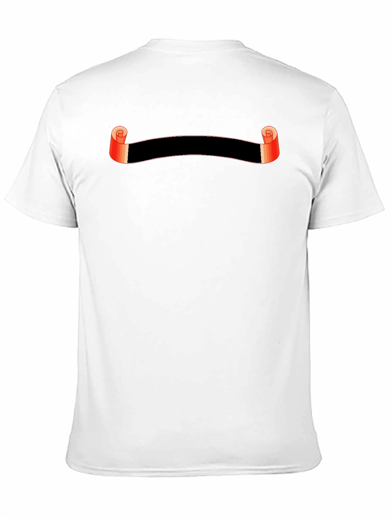 Stylish Black Graphic Tee with Scroll Design