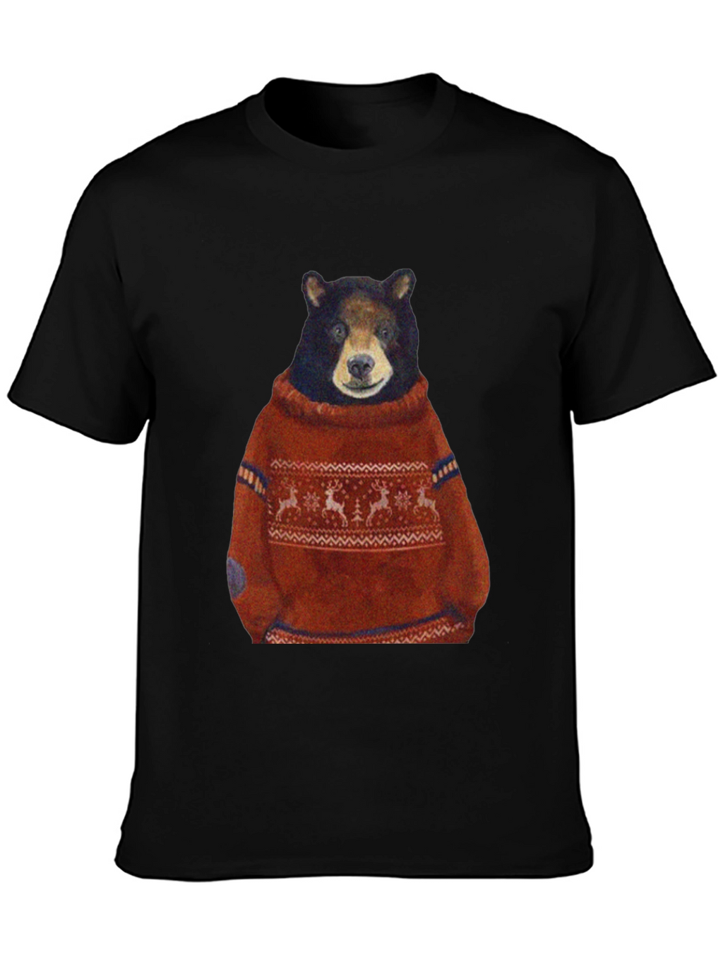 Bear in Sweater Graphic T-Shirt - Unique Design