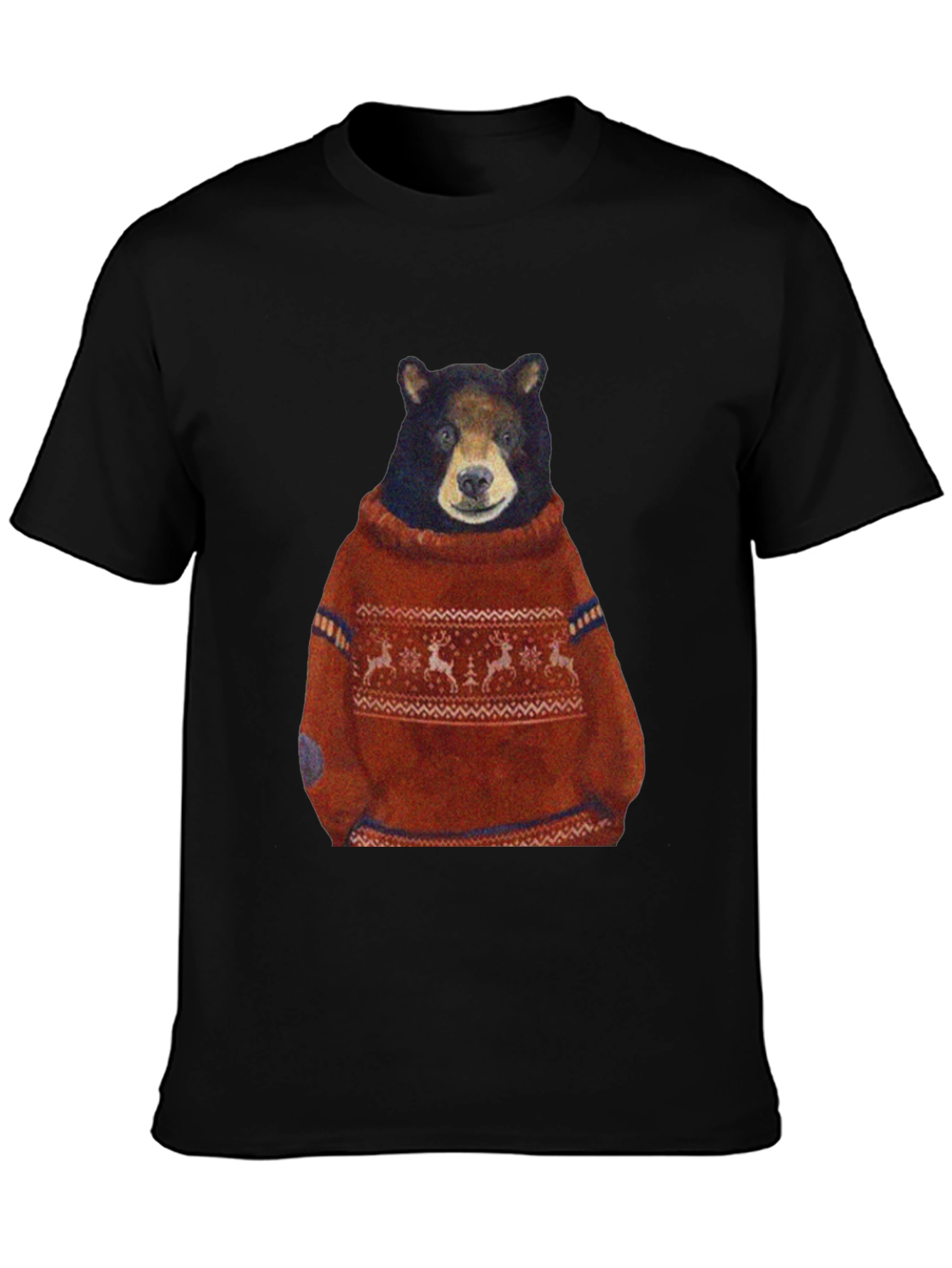 Bear in Sweater Graphic T-Shirt - Unique Design