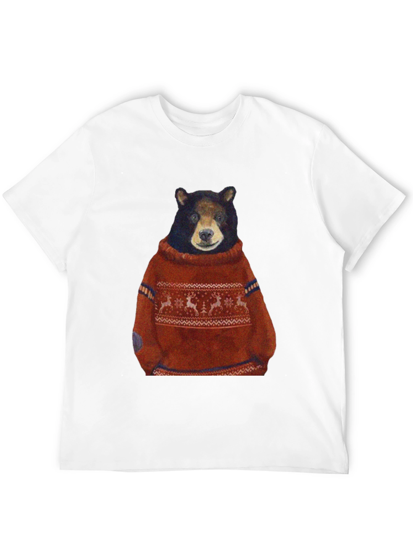 Bear in Sweater Graphic T-Shirt - Unique Design