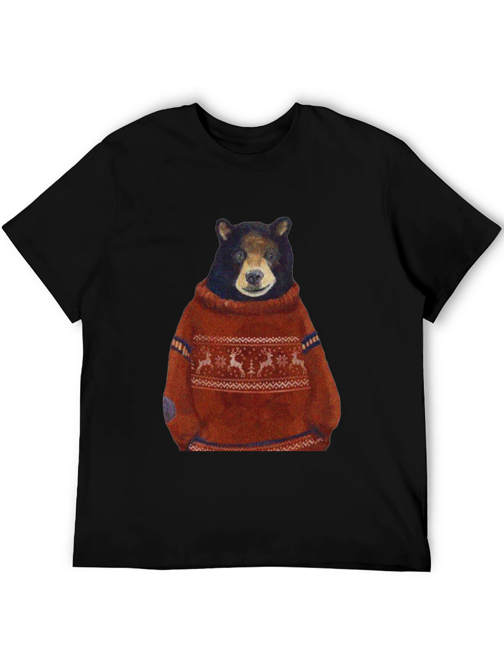Bear in Sweater Graphic T-Shirt - Unique Design
