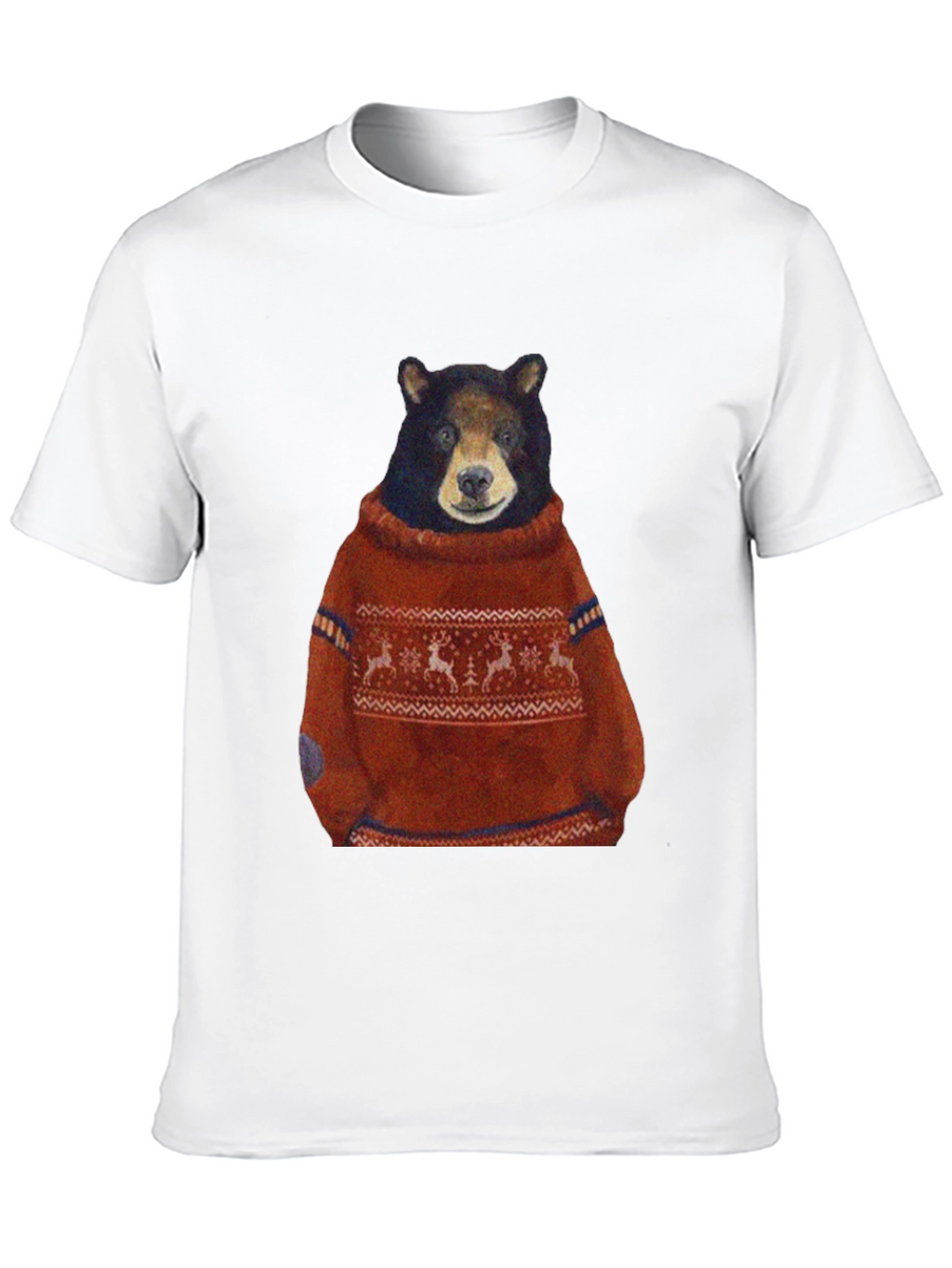Bear in Sweater Graphic T-Shirt - Unique Design