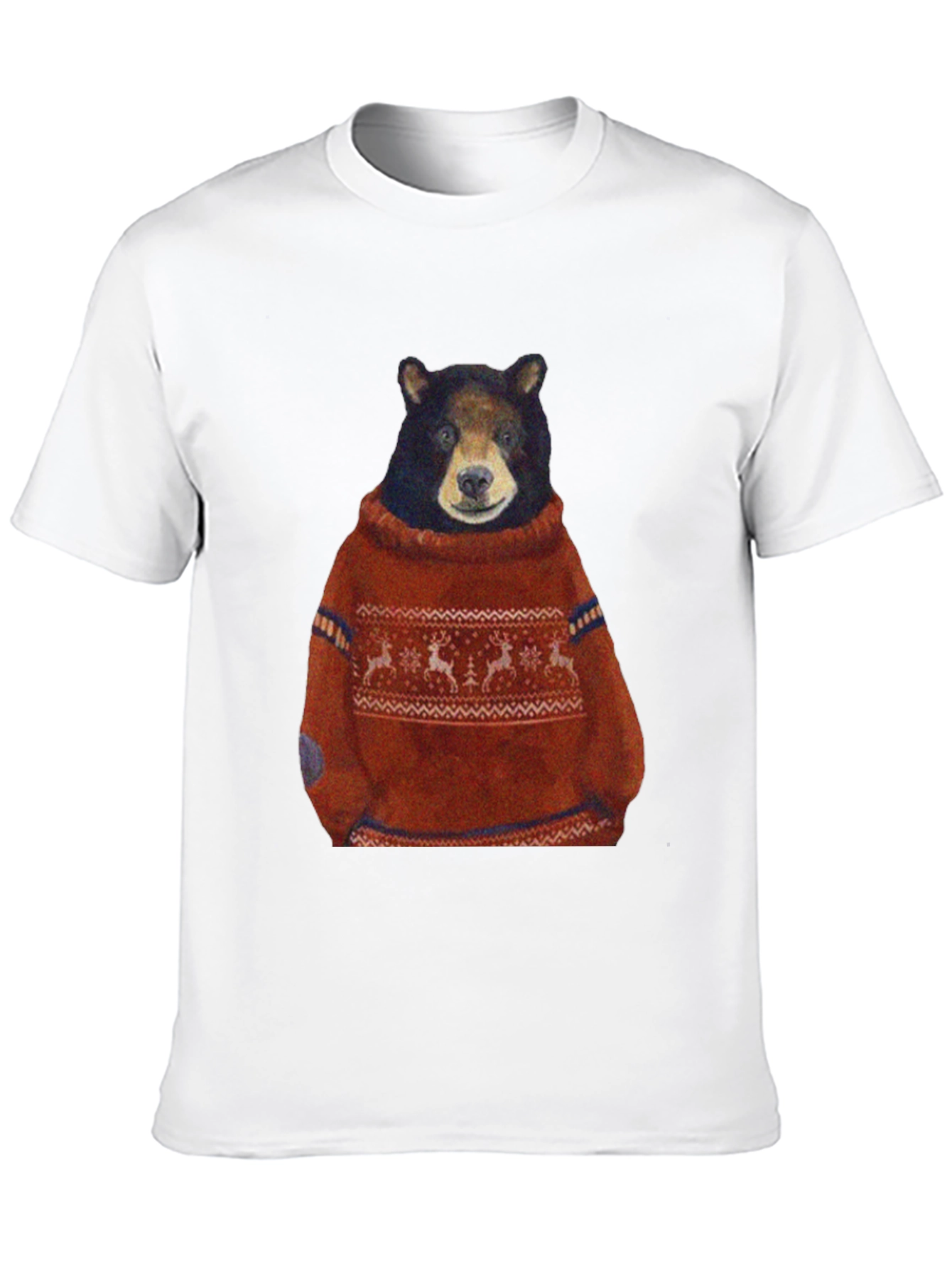 Bear in Sweater Graphic T-Shirt - Unique Design