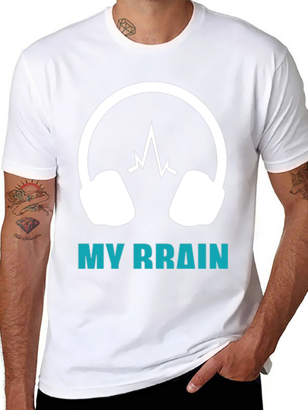 My Brain Headphones T-Shirt - Music Lover Tee