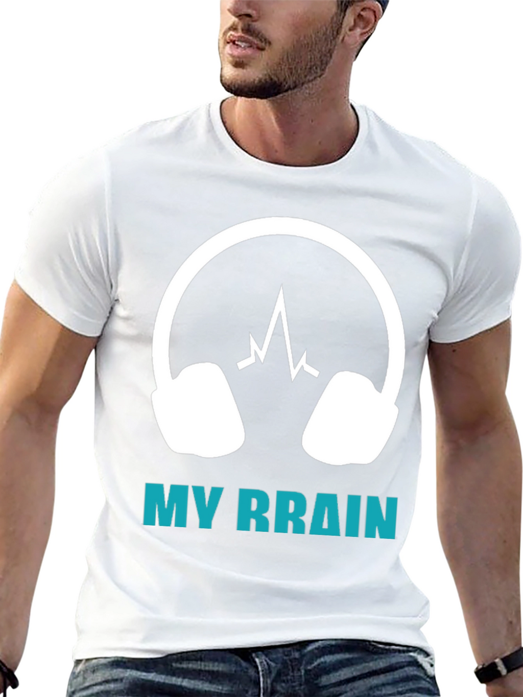 My Brain Headphones T-Shirt - Music Lover Tee