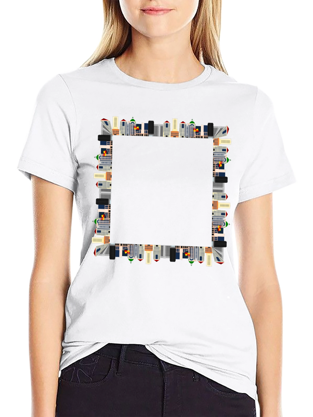 Urban Skyline Graphic Black T-Shirt