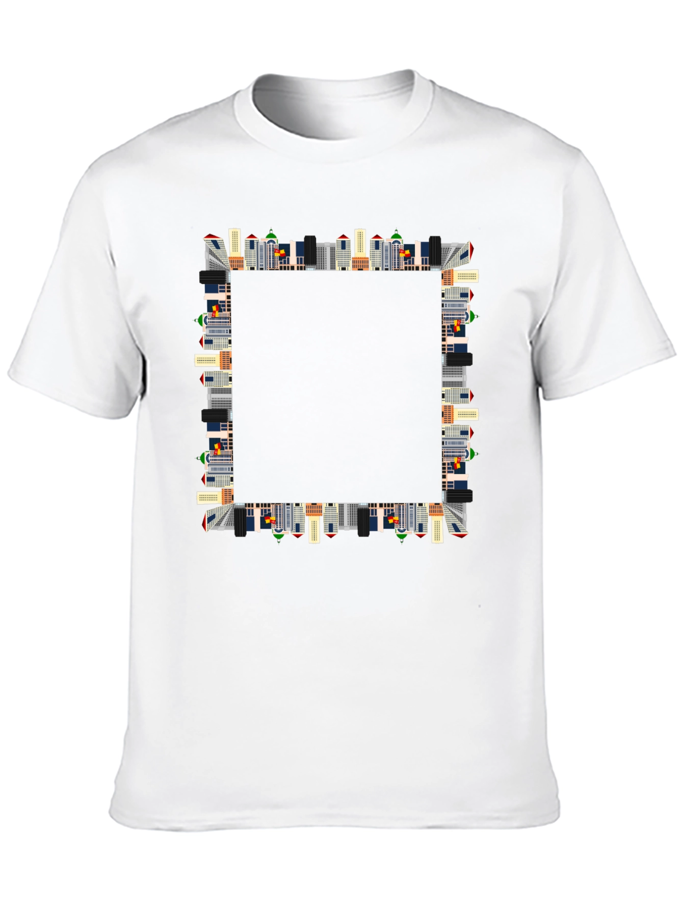 Urban Skyline Graphic Black T-Shirt