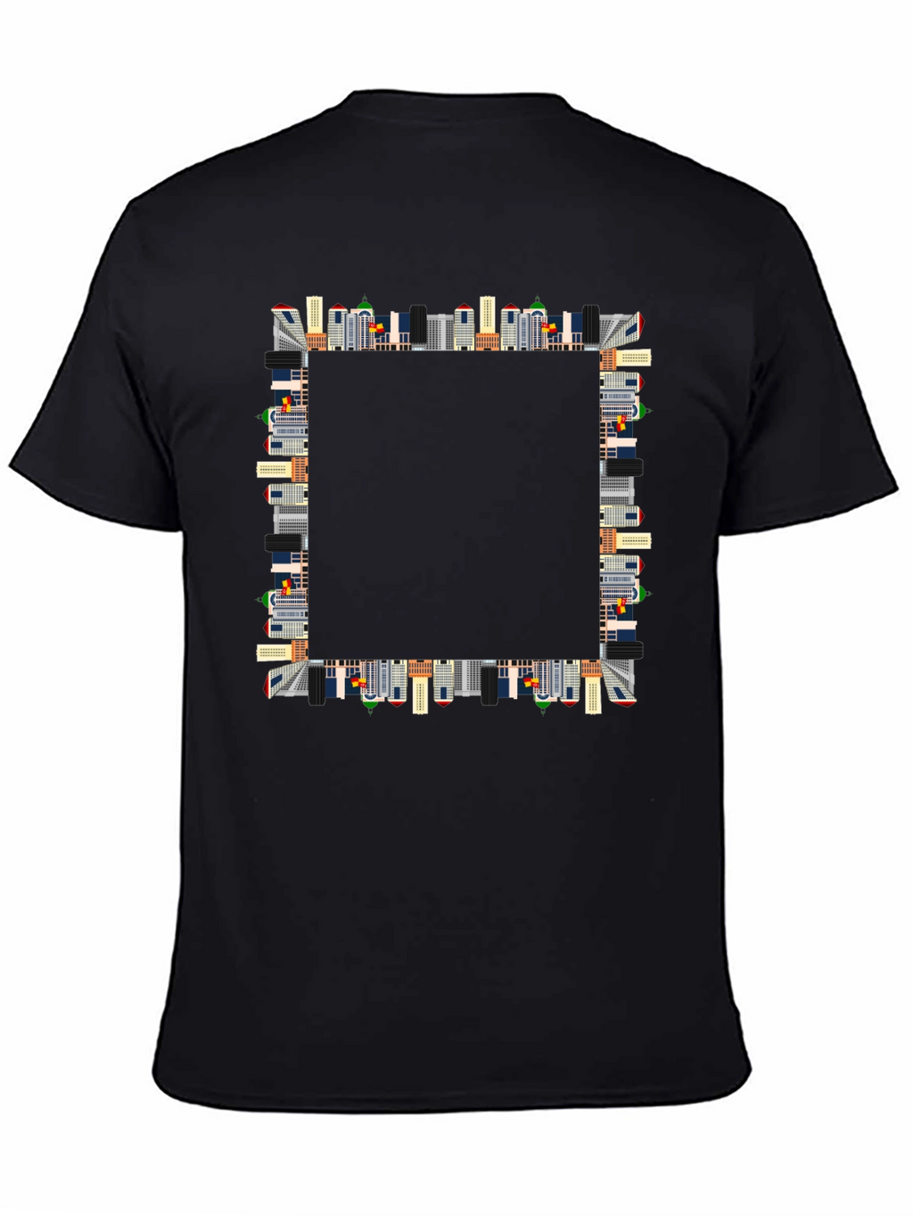 Urban Skyline Graphic Black T-Shirt