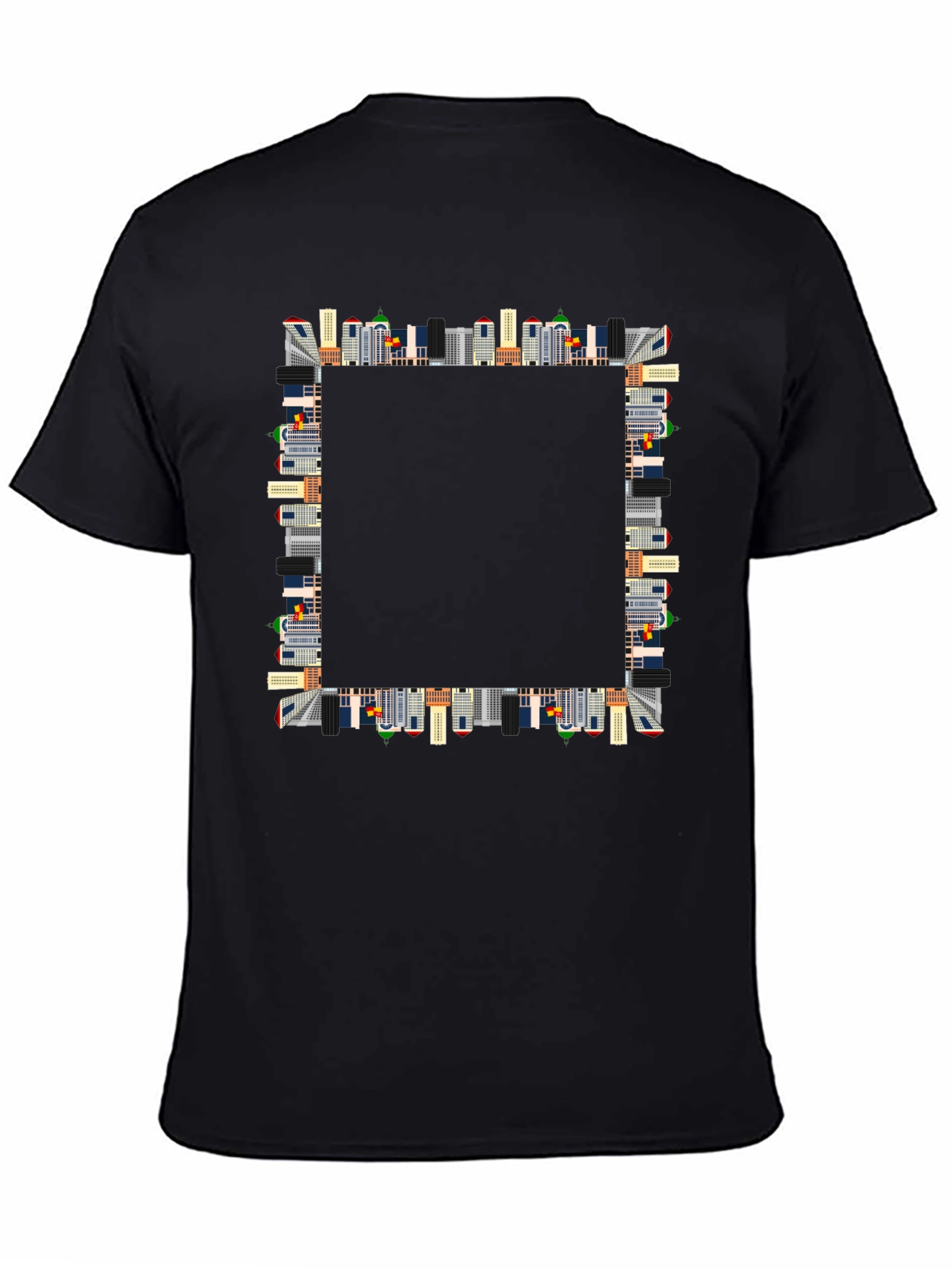 Urban Skyline Graphic Black T-Shirt